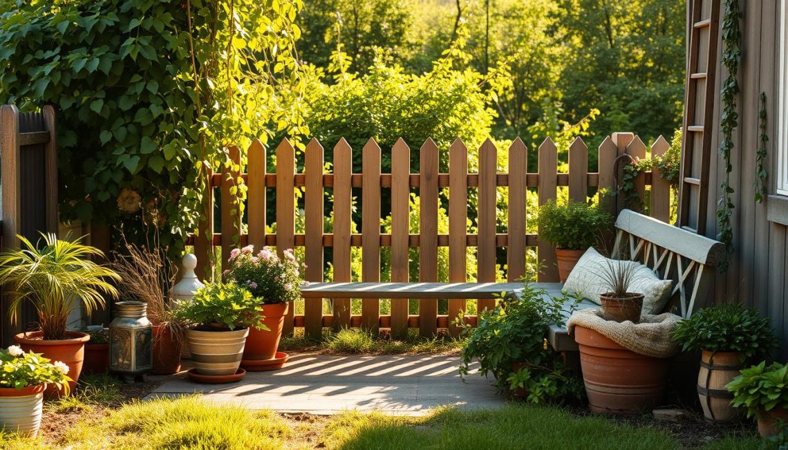 DIY backyard seating area