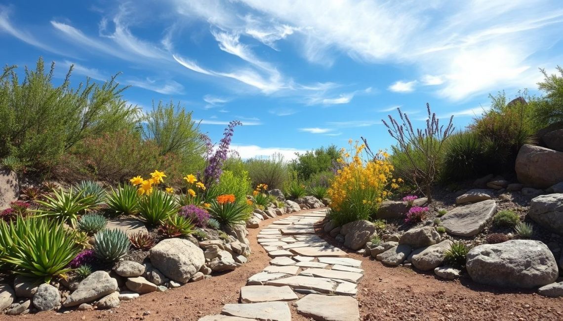 drought tolerant rock garden