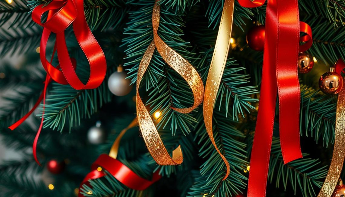 Christmas tree ribbon decorations