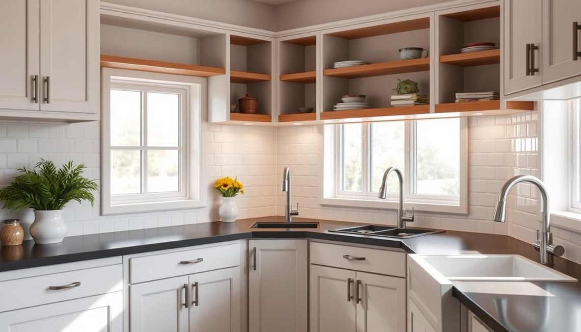 corner kitchen sink mounting styles