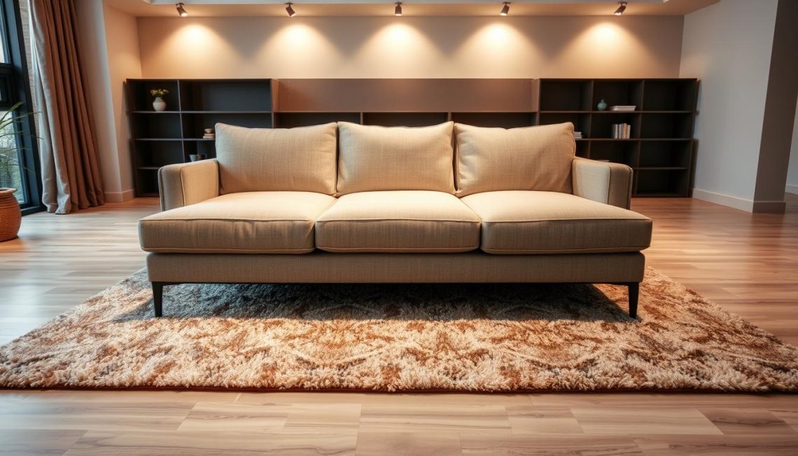 sectional sofa rug placement